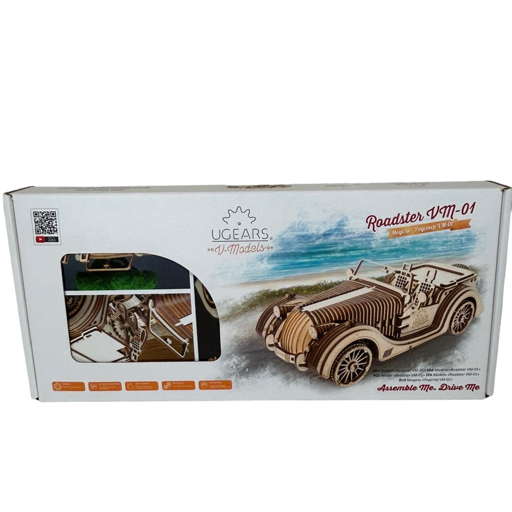 UGEARS VM-01 Roadster Vehicle – 3D Wooden Art DYI